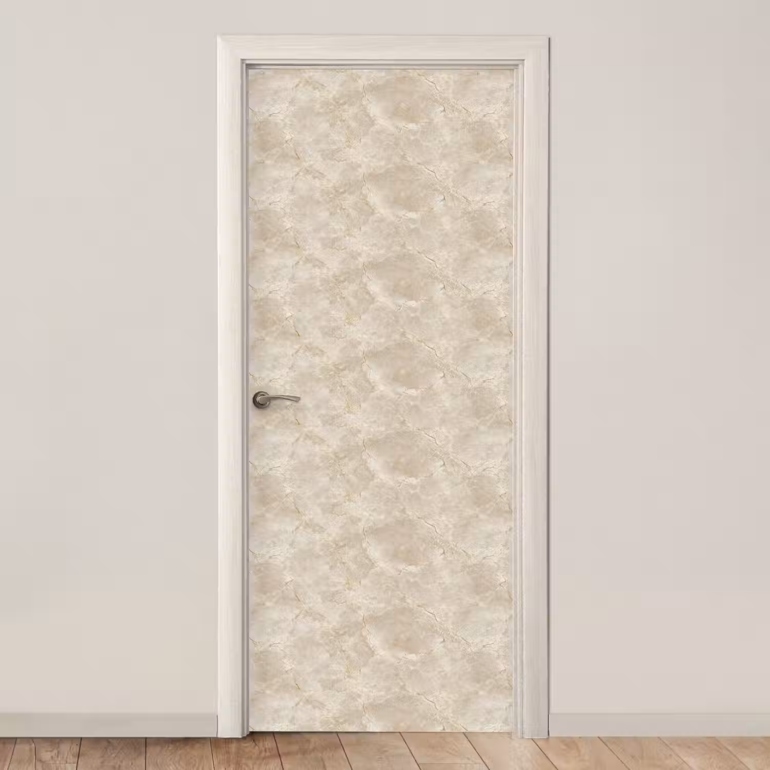Lichtbeige - Marmer - Aders deurposter klein 289 -3d_beige