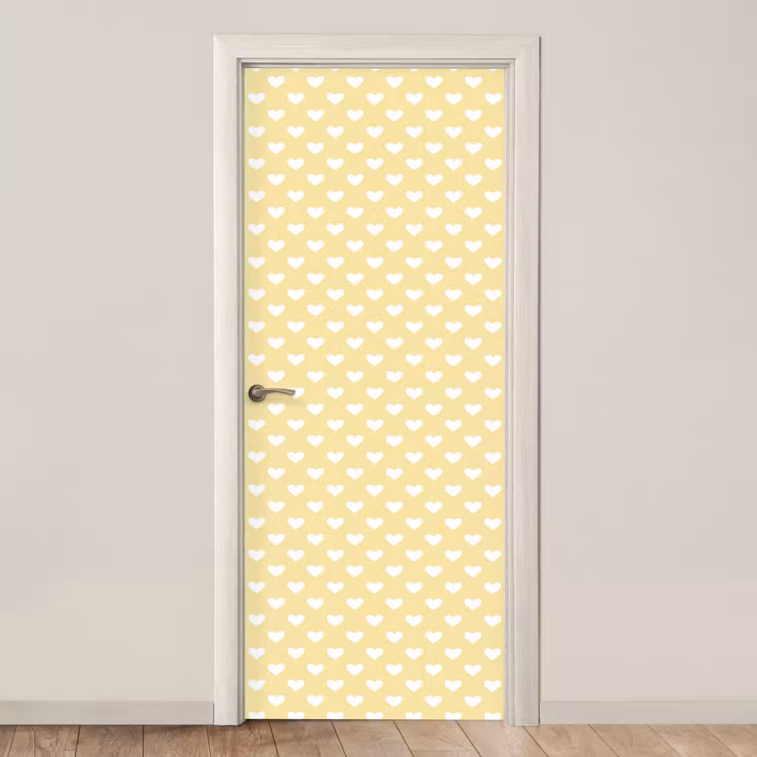 Hartjes - Patroon - Geel deurposter klein 289 -3d_beige