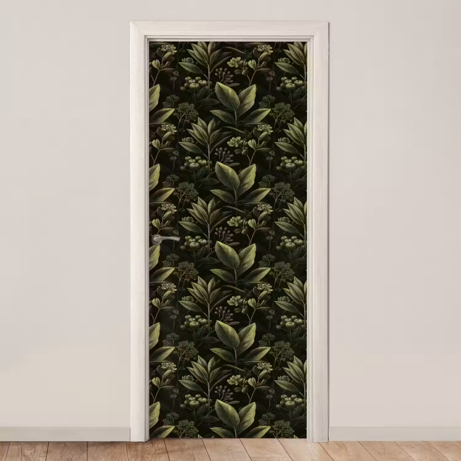 Klassiek - Donker - Botanisch - Planten deurposter klein 289 -3d_beige