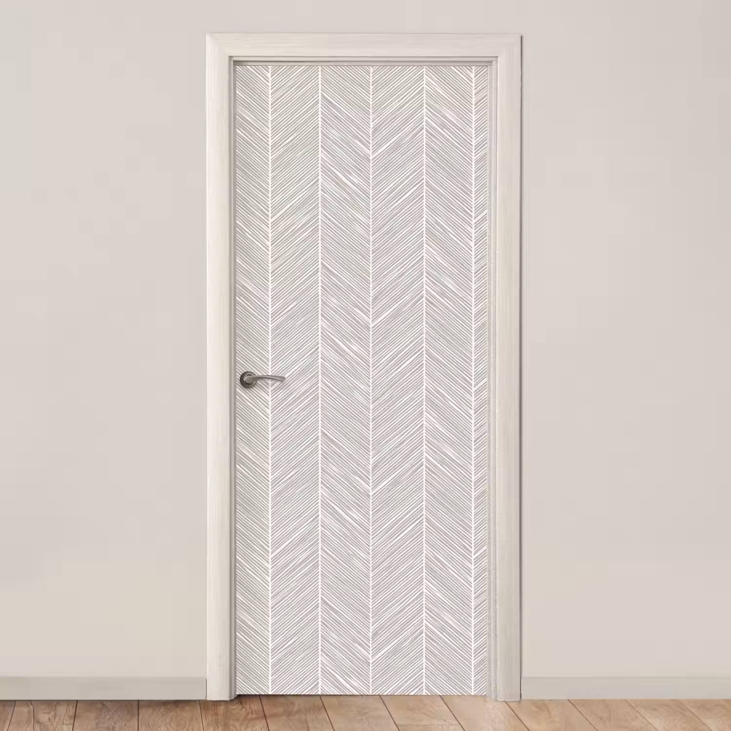 Klassiek - Visgraat - Grijs deurposter klein 289 -3d_beige