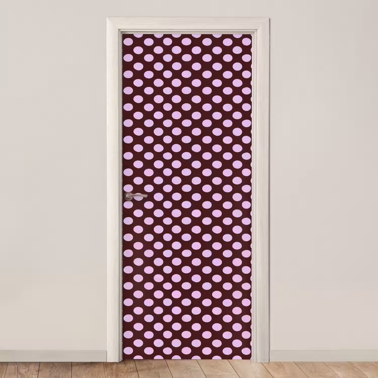 Klassiek - Stippen - Paars deurposter klein 289 -3d_beige