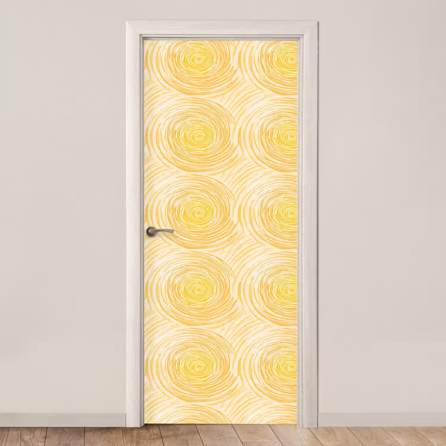 Cirkels - Abstract - Artistiek - Geel deurposter klein 289 -3d_beige