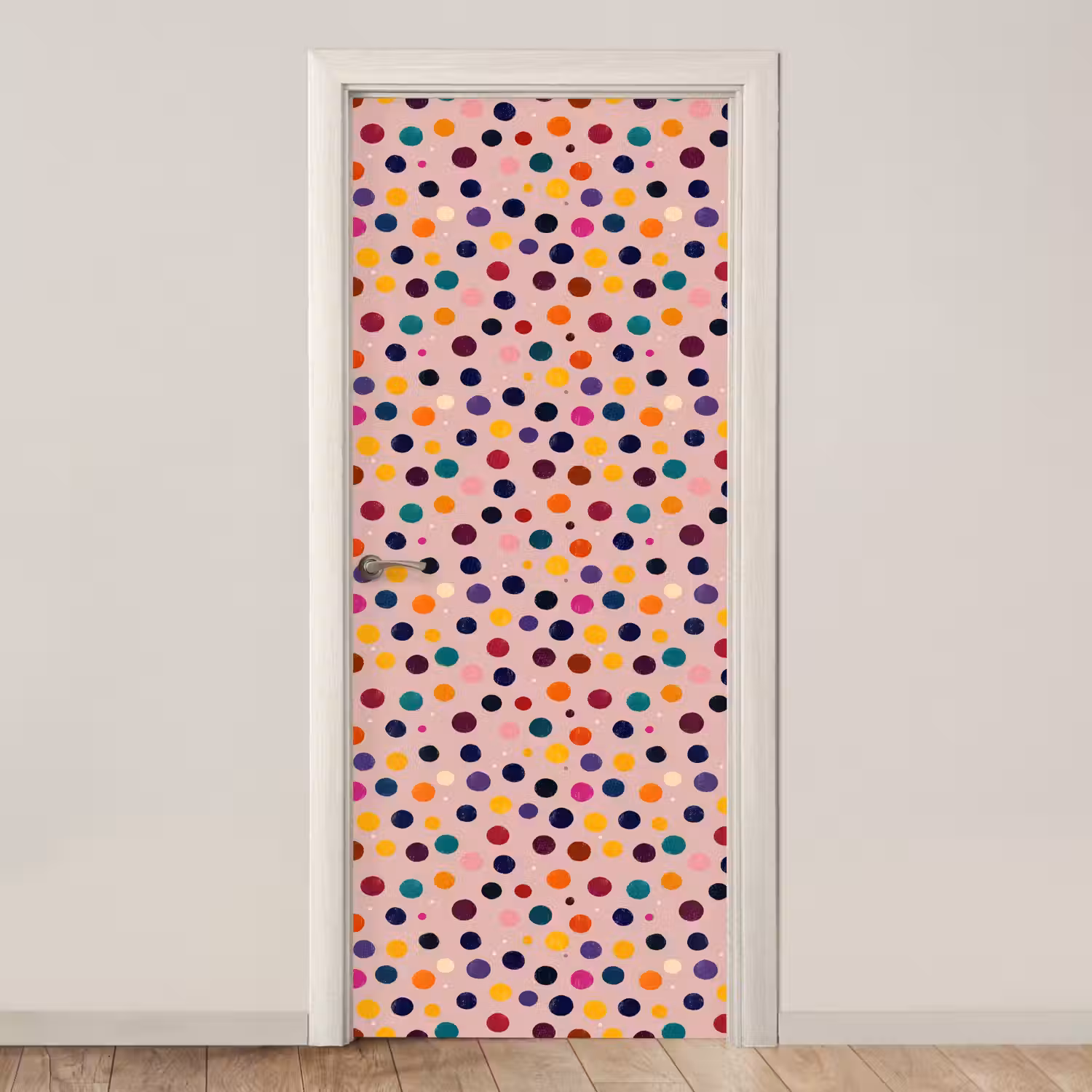 Cirkels - Patroon - Kleurrijk deurposter klein 289 -3d_beige