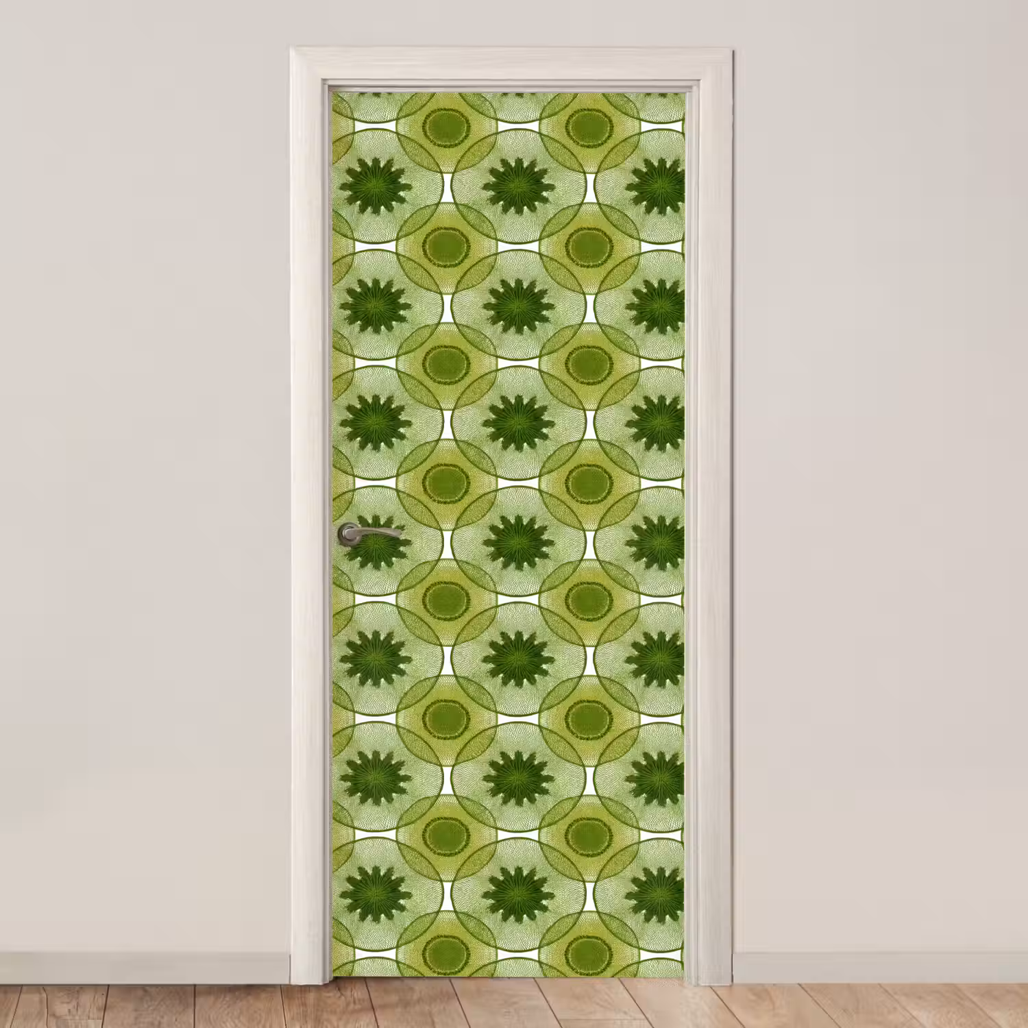 Cirkels - Patroon - Groen deurposter klein 289 -3d_beige