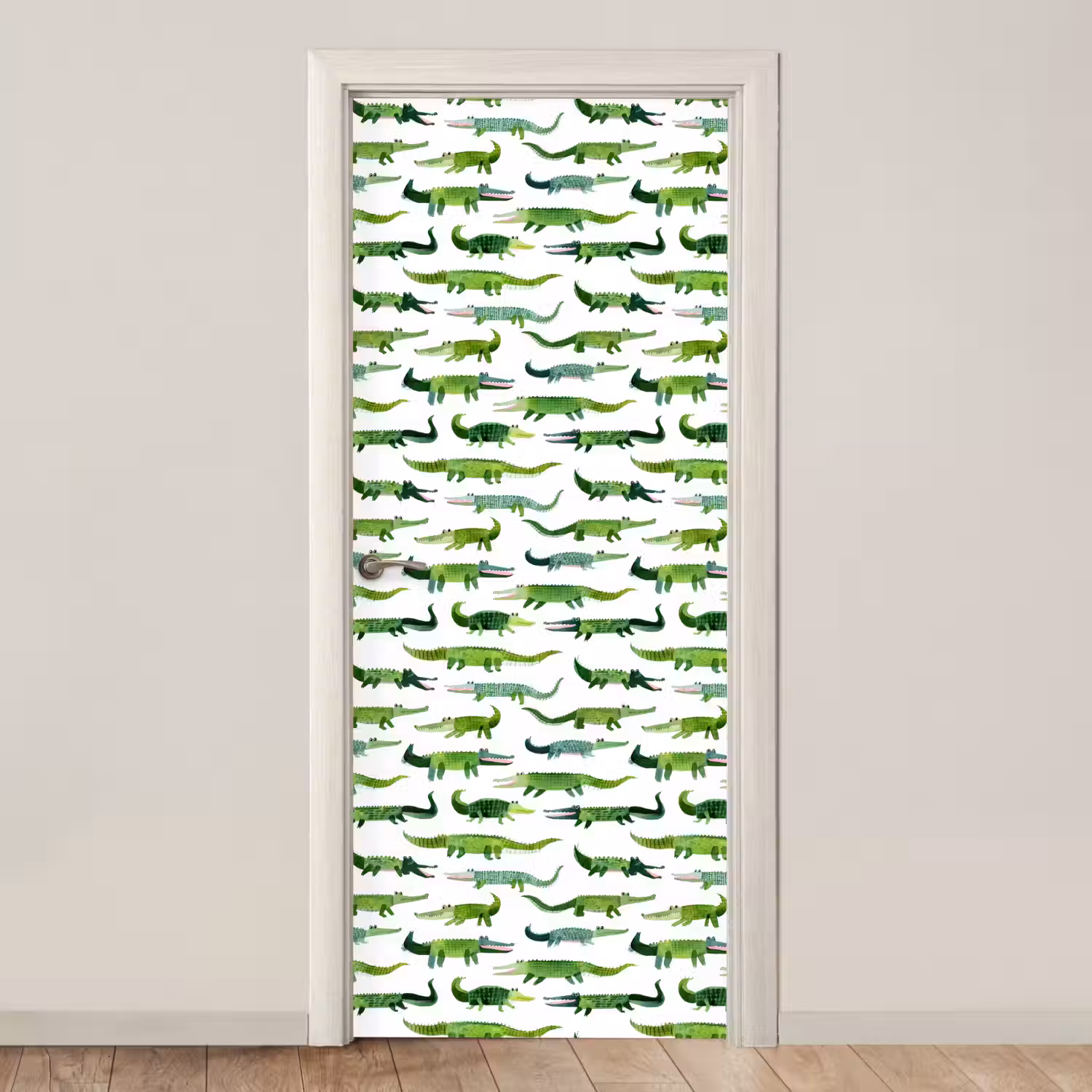 krokodillen - Speels - Groen deurposter klein 289 -3d_beige