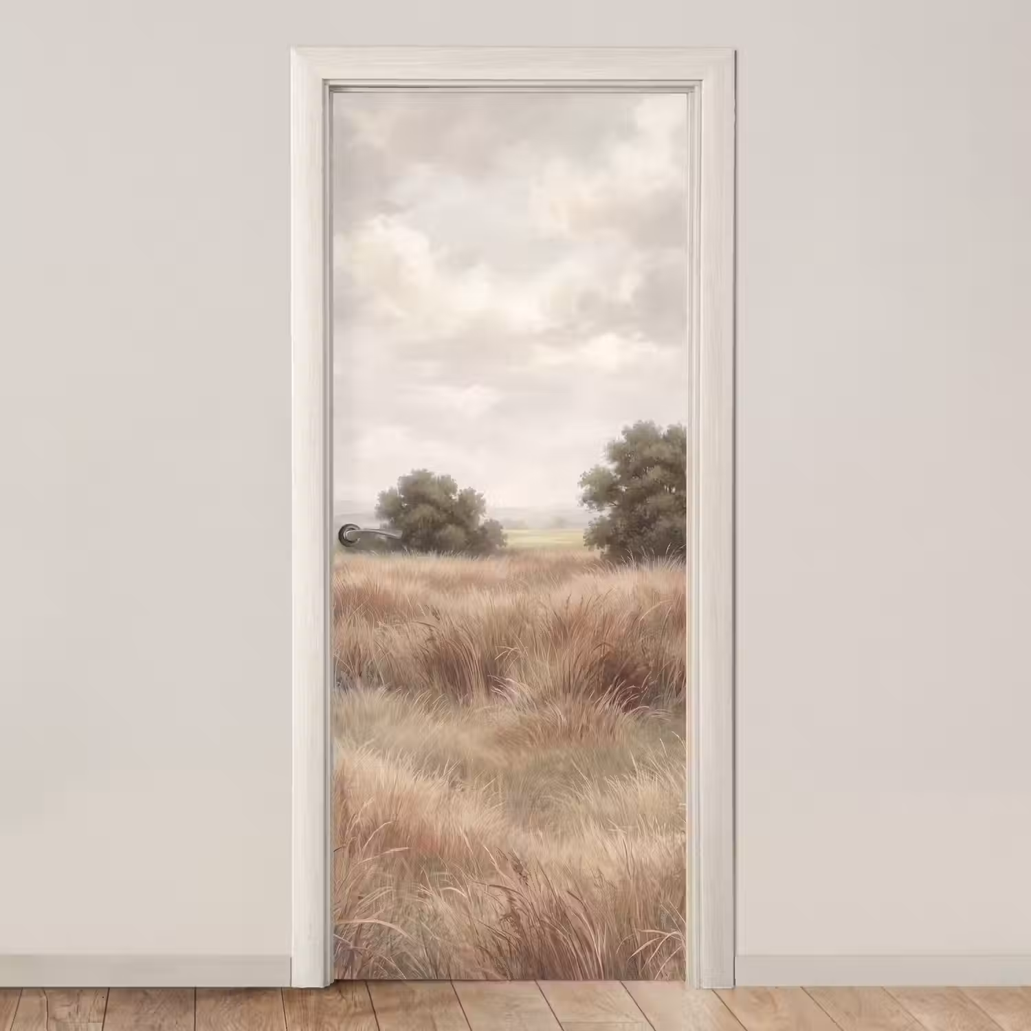 Landschap - Minimalistisch - Beige deurposter klein -3d_beige
