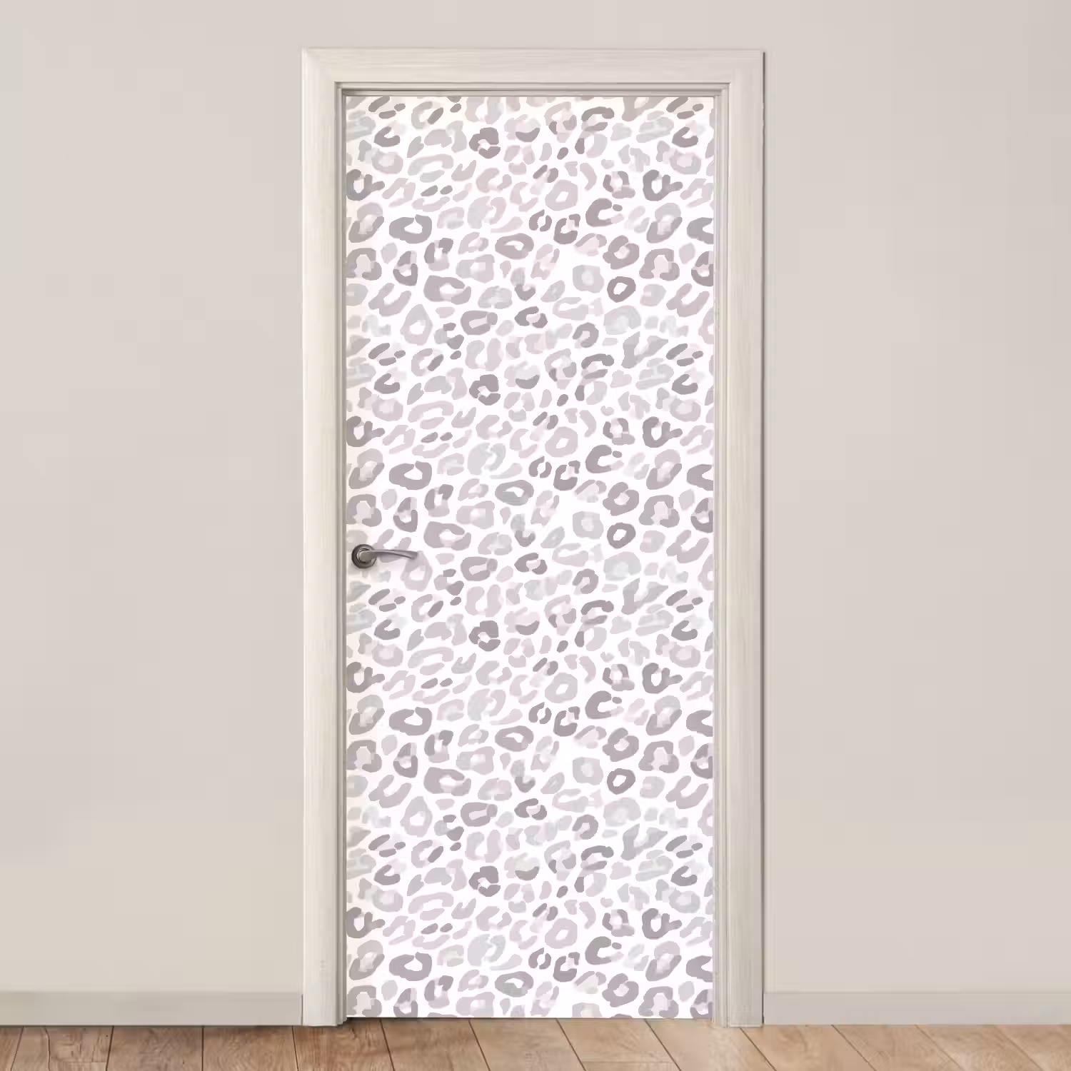 Luipaard - Motief - Grijs deurposter klein 289 -3d_beige