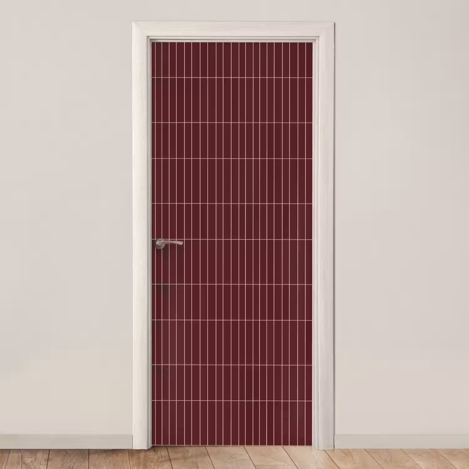 Lijnen - Patroon - Bordeaux deurposter klein 289 -3d_beige