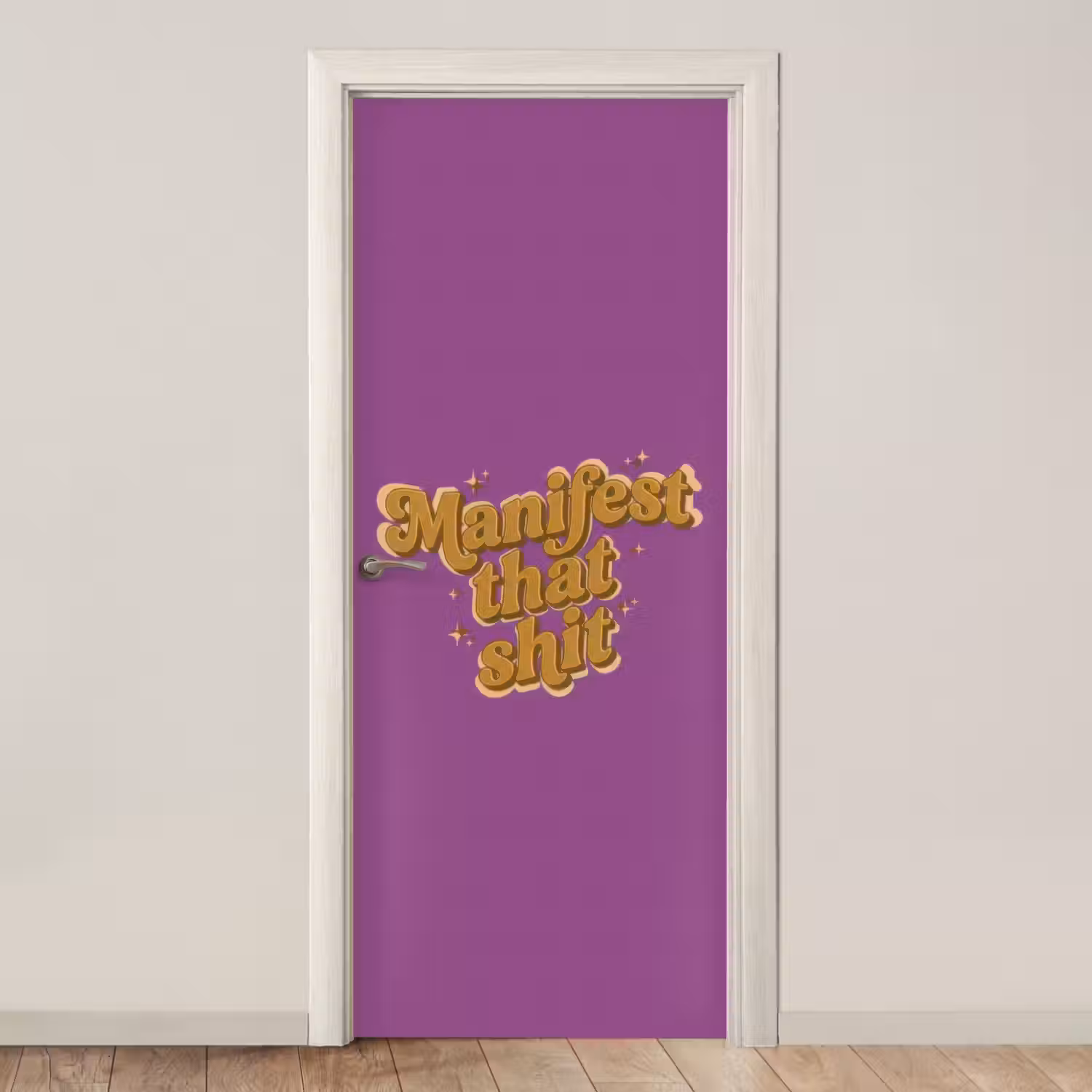Manifest that shit - Paars - Glitter deurposter klein -3d_beige