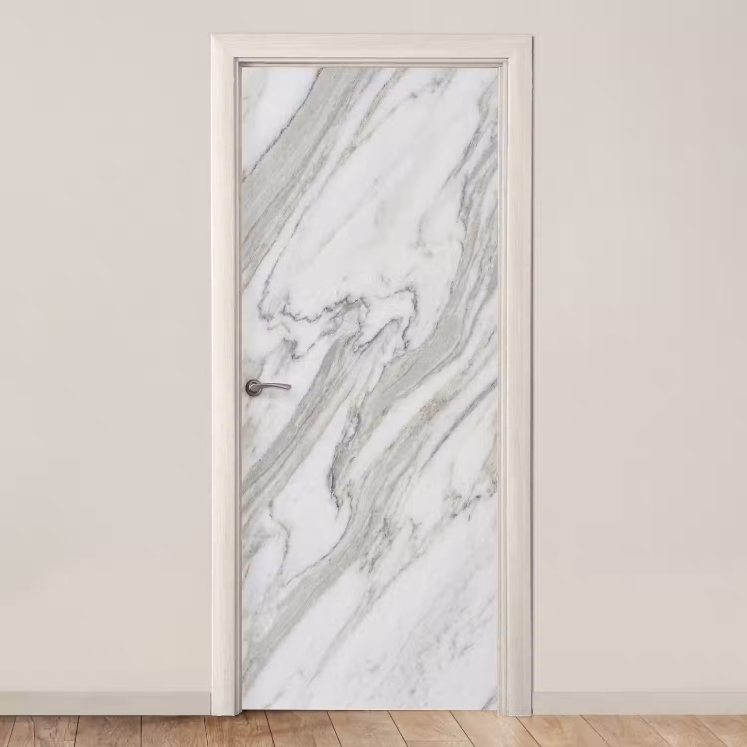 Marmer - Wit - Grijs - Structuur - Modern deurposter klein -3d_beige