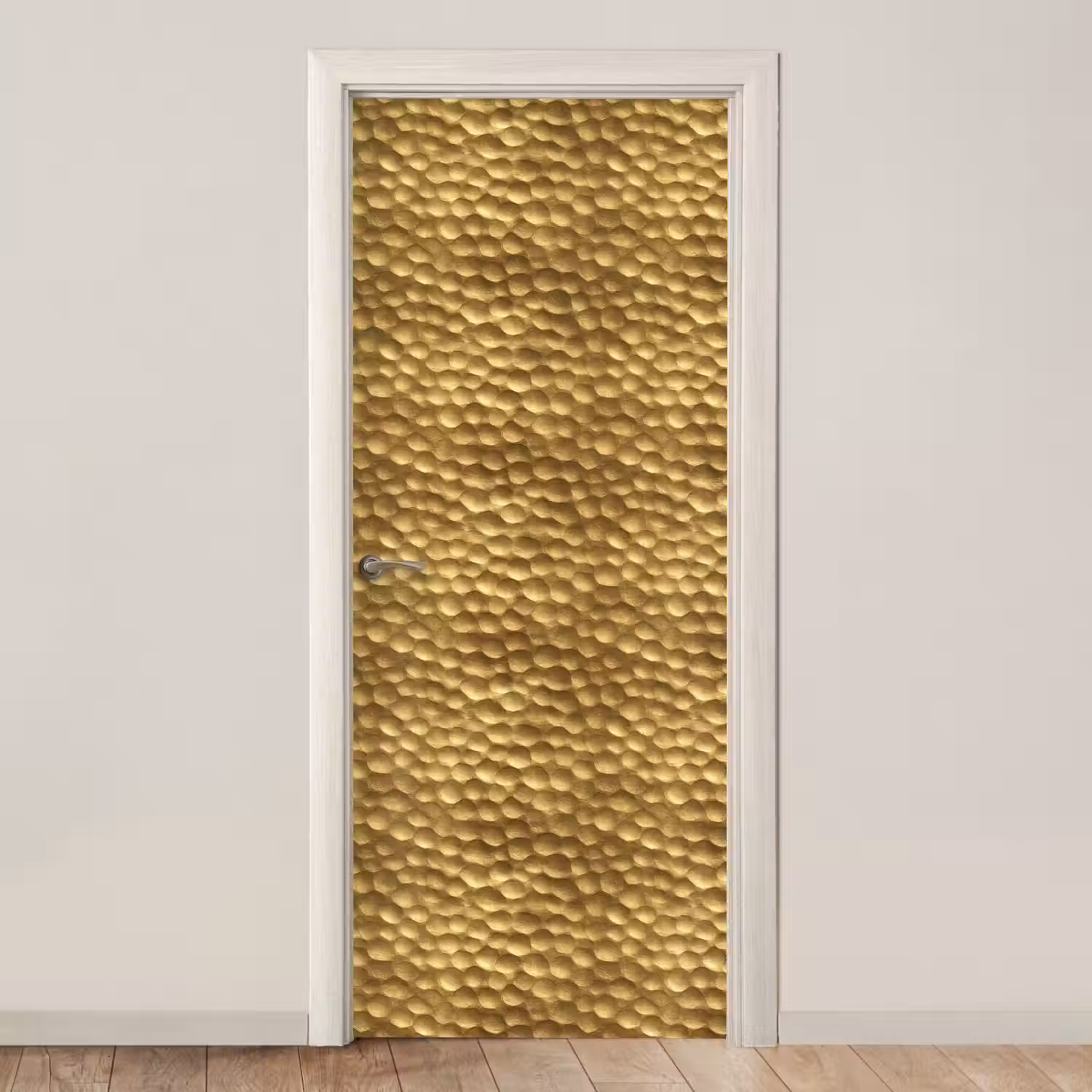 Metaal - Dynamisch - Goud deurposter klein 289 -3d_beige