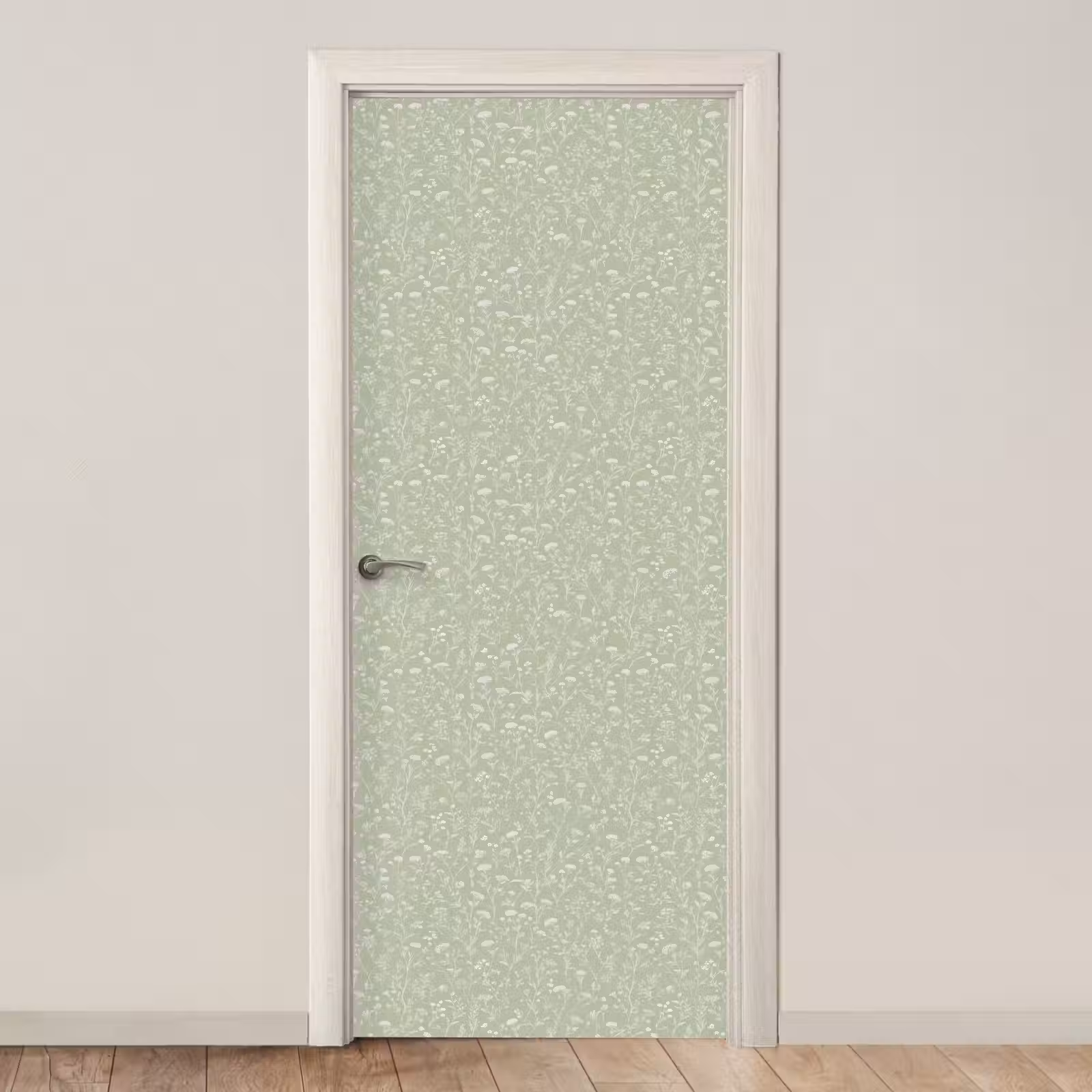Bloemen - Patroon - Groen deurposter klein 289 -3d_beige