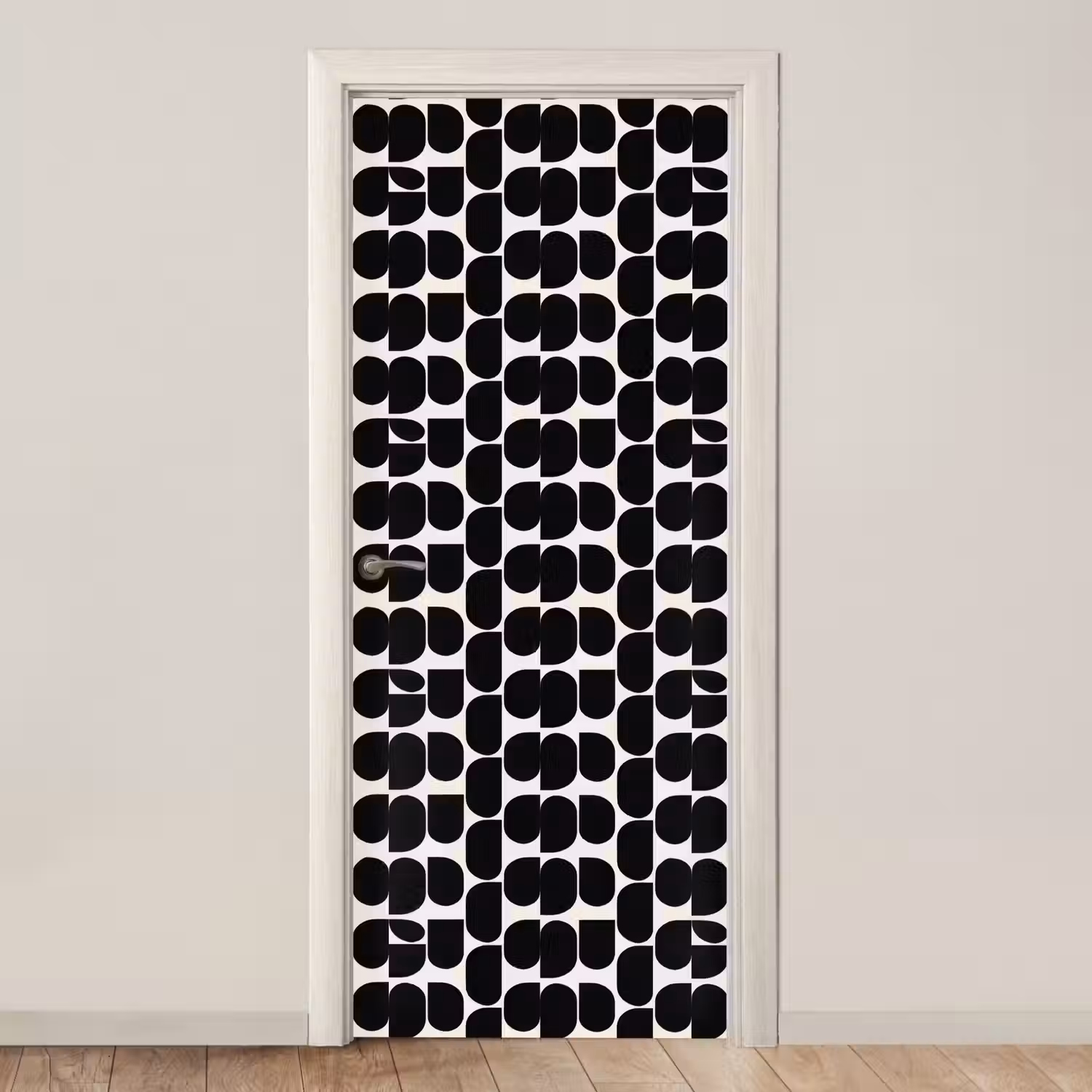Modern - Patroon - Zwart deurposter klein 289 -3d_beige