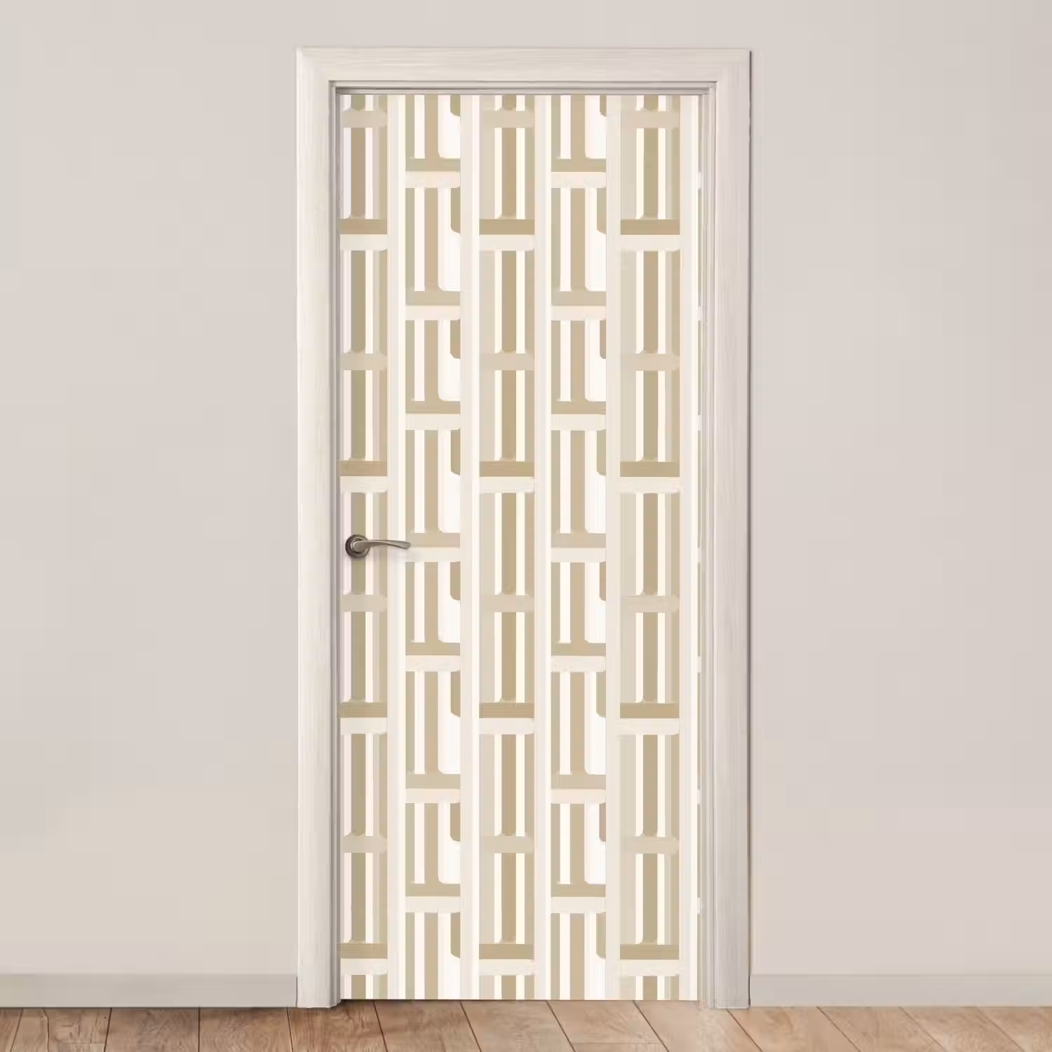 Modern - Geometrisch - Beige deurposter klein 289 -3d_beige