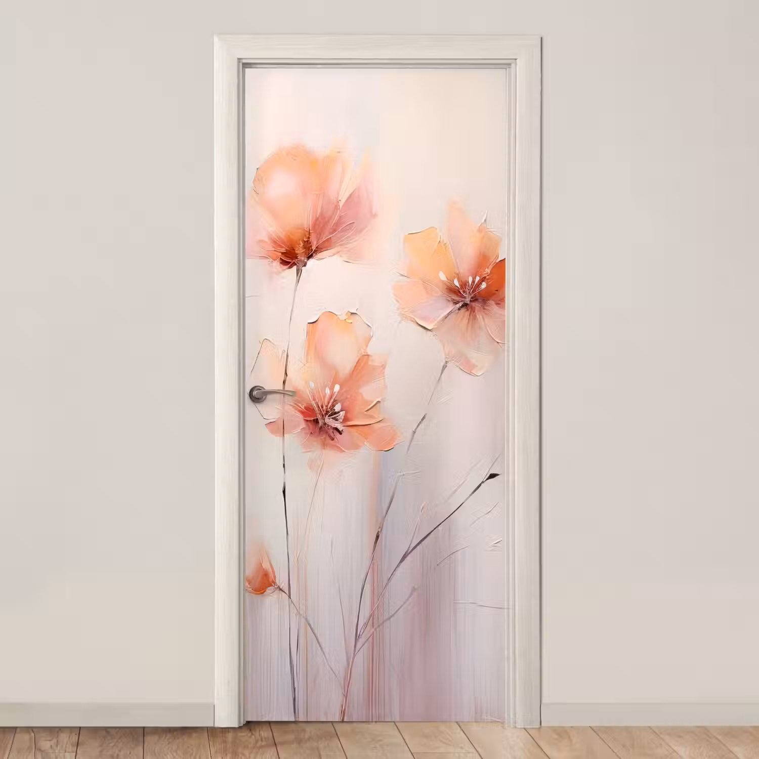 Klaproos - Bloemen - Kunst - Abstract - Watercolor deurposter klein -3d_beige