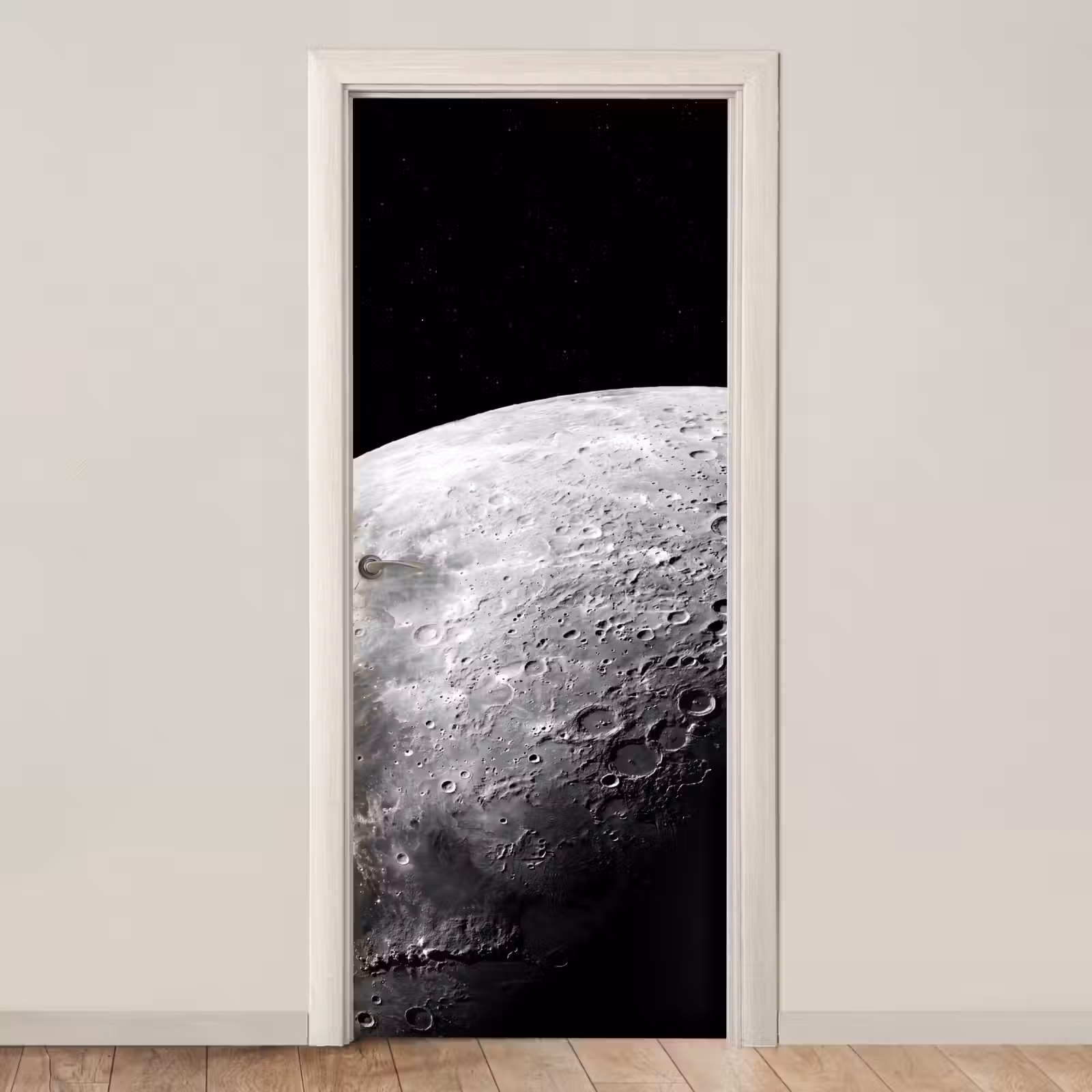 Türtapete - Mond – Krater – Weltraum - Maan - Kraters - Ruimte deurposter klein