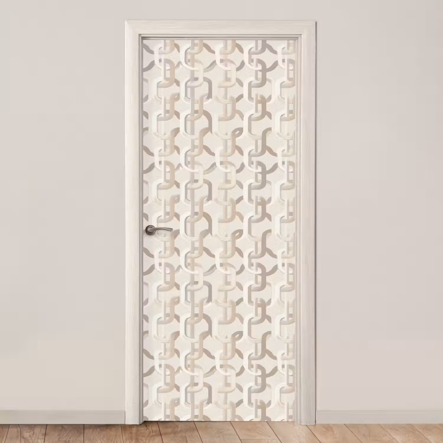 Motief - Abstract - Beige deurposter klein 289 -3d_beige