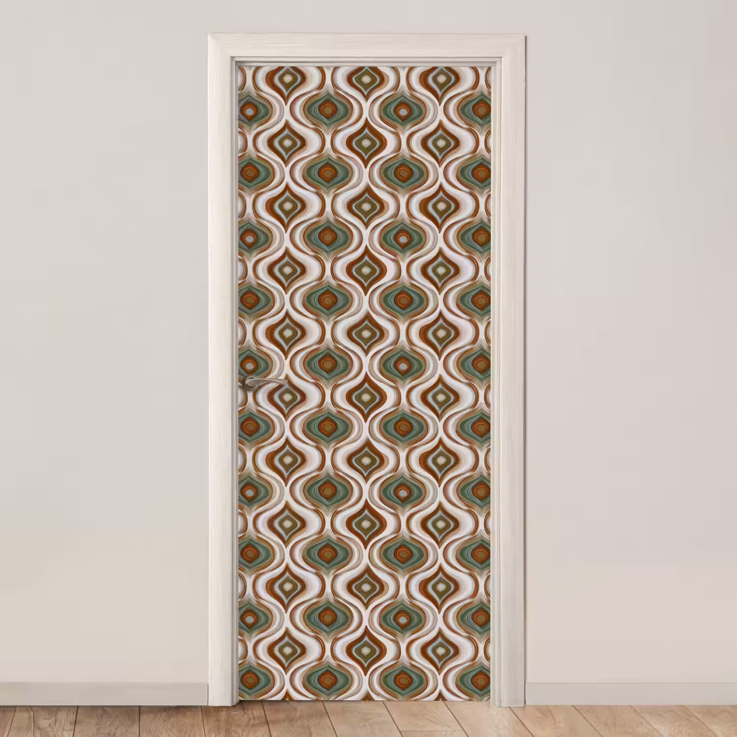 Motief - Patroon - Kleurrijk deurposter klein 289 -3d_beige