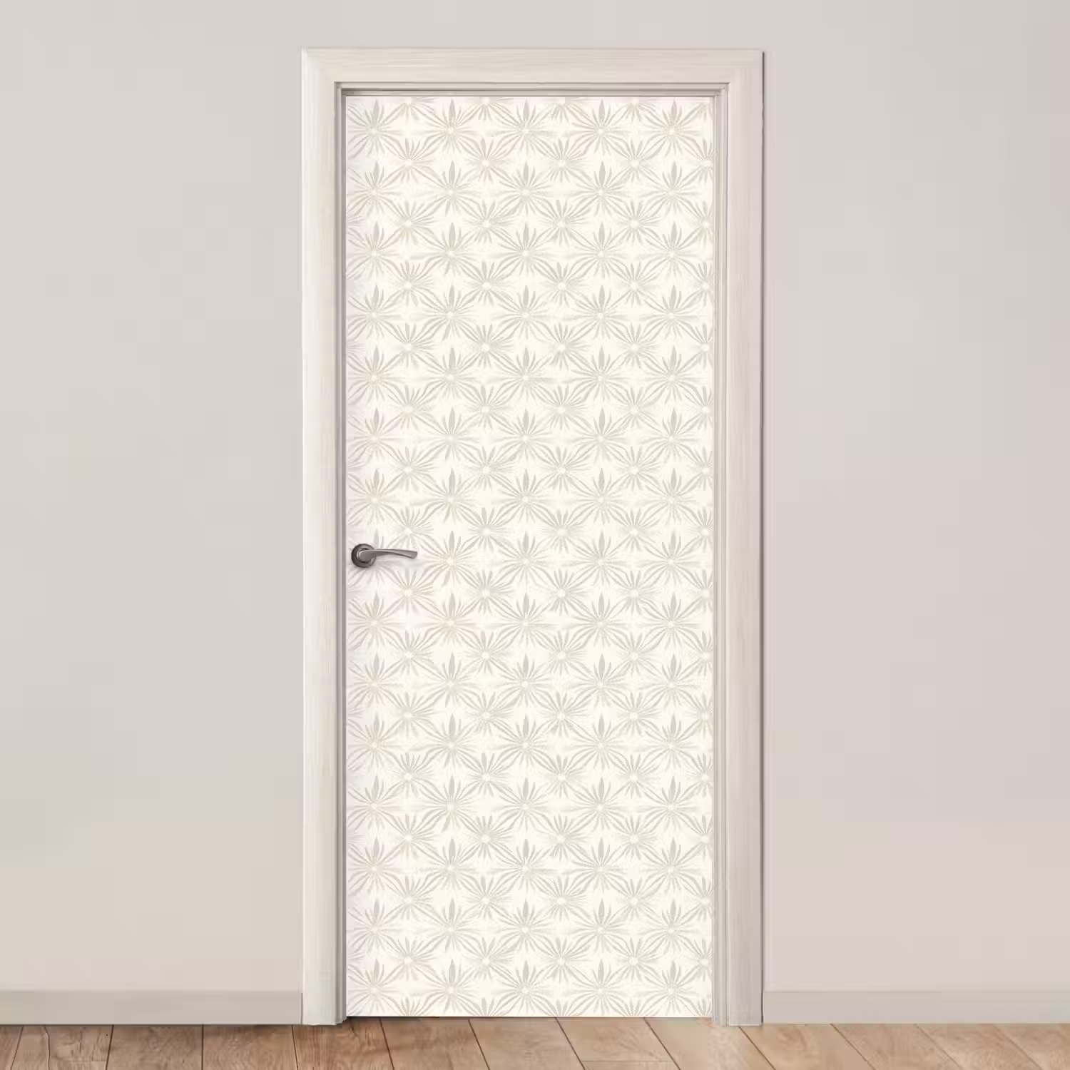 Patroon - Bloemen - Beige deurposter klein 289 -3d_beige