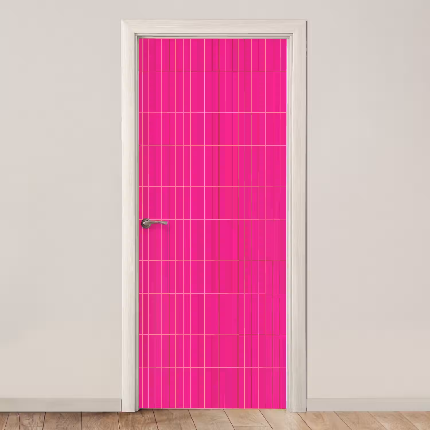Patroon - Tegel - Magenta - Roze deurposter klein 289 -3d_beige