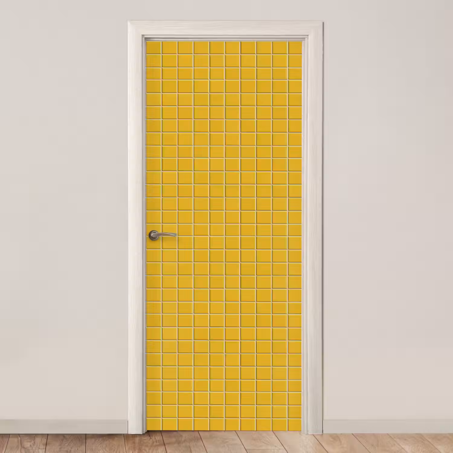 Patroon - Tegel - Okergeel deurposter klein 289 -3d_beige