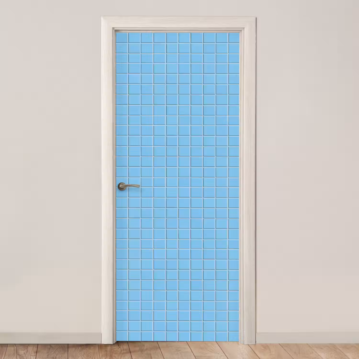 Patroon - Tegel - Pastel - Blauw deurposter klein 289 -3d_beige