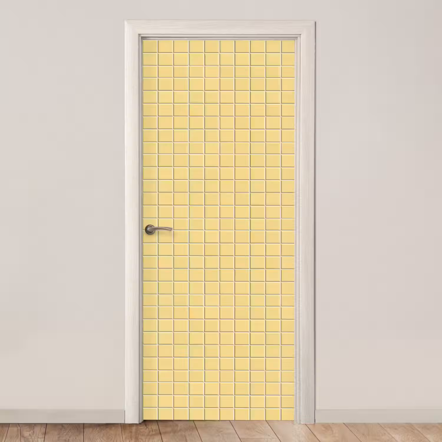 Patroon - Tegels - Geel deurposter klein 289 -3d_beige
