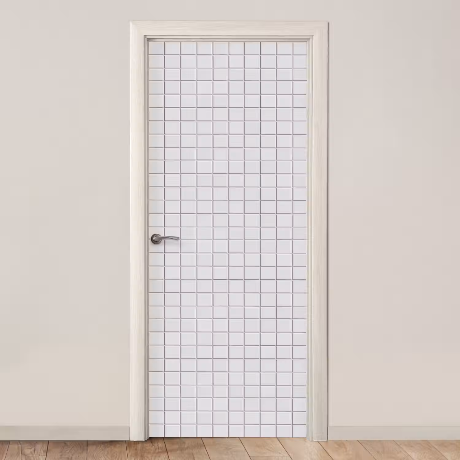 Patroon - Tegels - Grijs - Wit deurposter klein 289 -3d_beige