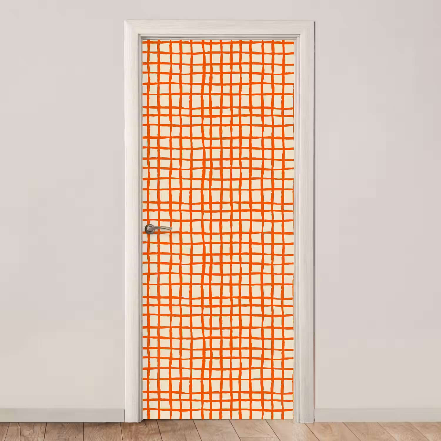 Patroon - Lijnen - Oranje deurposter klein 289 -3d_beige