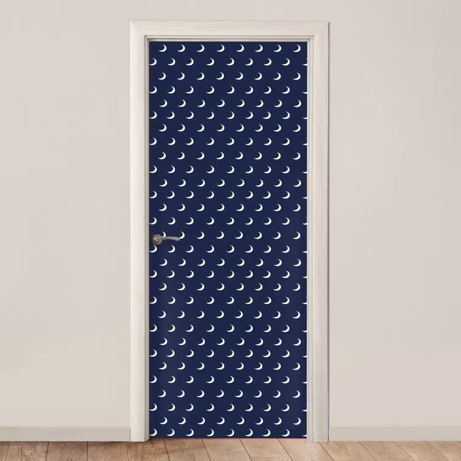 Patroon - Manen - Blauw deurposter klein 289 -3d_beige