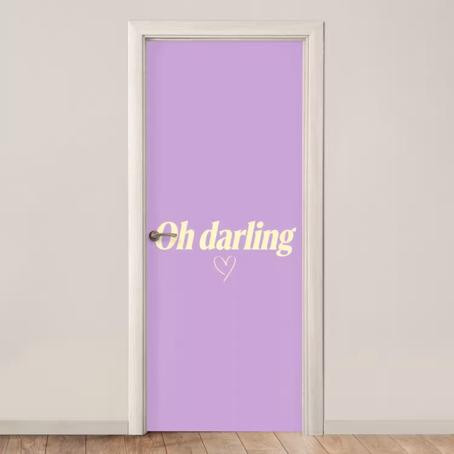 Oh darling - Hart - Paars deurposter klein -3d_beige