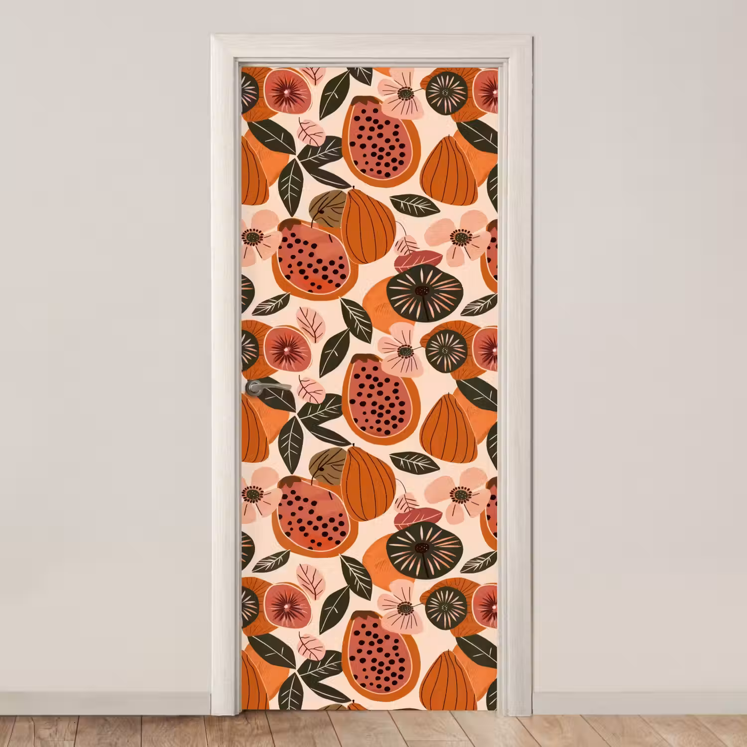 Papaja - Bloesem - Oranje deurposter klein 289 -3d_beige