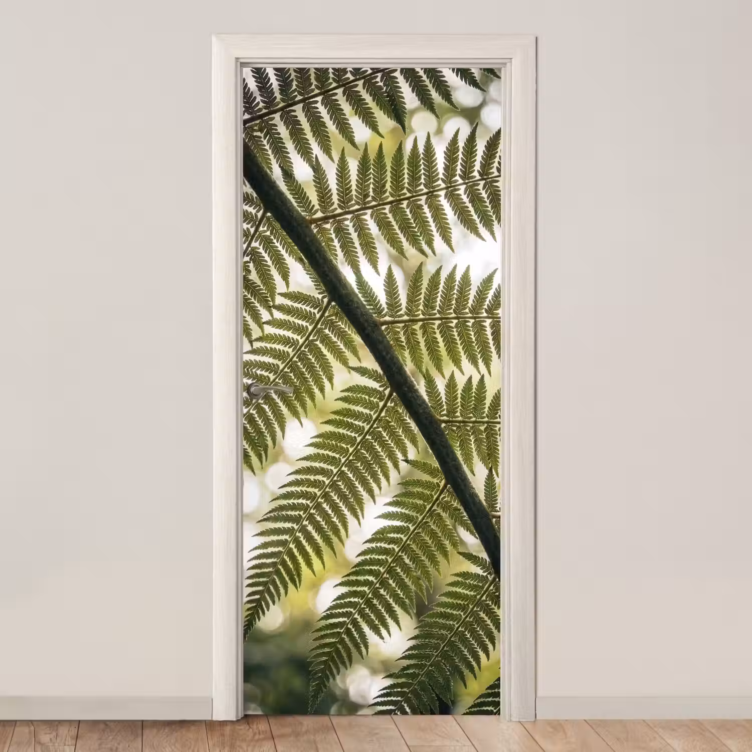 Plant - Blad - Natuur - Groen - Detail deurposter klein -3d_beige