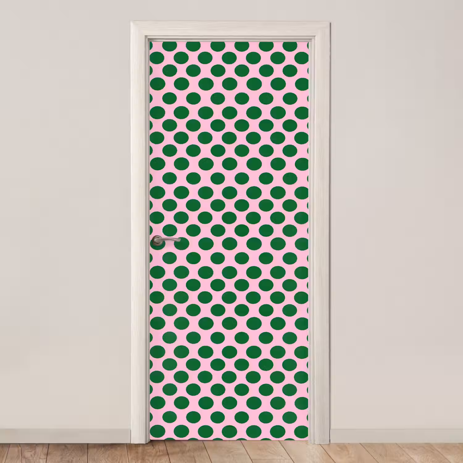 Polkadots - Patroon - Groen deurposter klein 289 -3d_beige