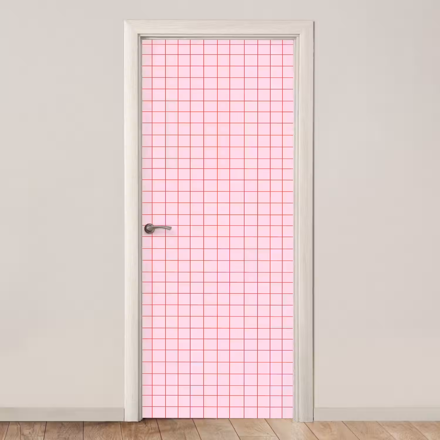 Raster - Patroon - Roze deurposter klein 289 -3d_beige
