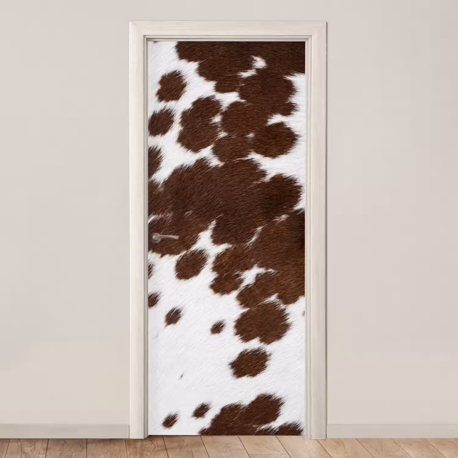 Koeienhuid - Klassiek - Bruin deurposter klein -3d_beige