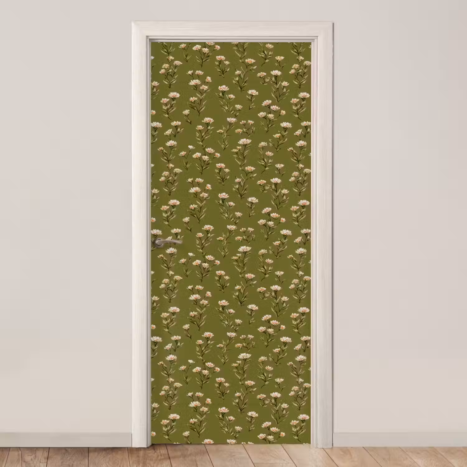 Landelijk - Bloemen - Groen deurposter klein 289 -3d_beige