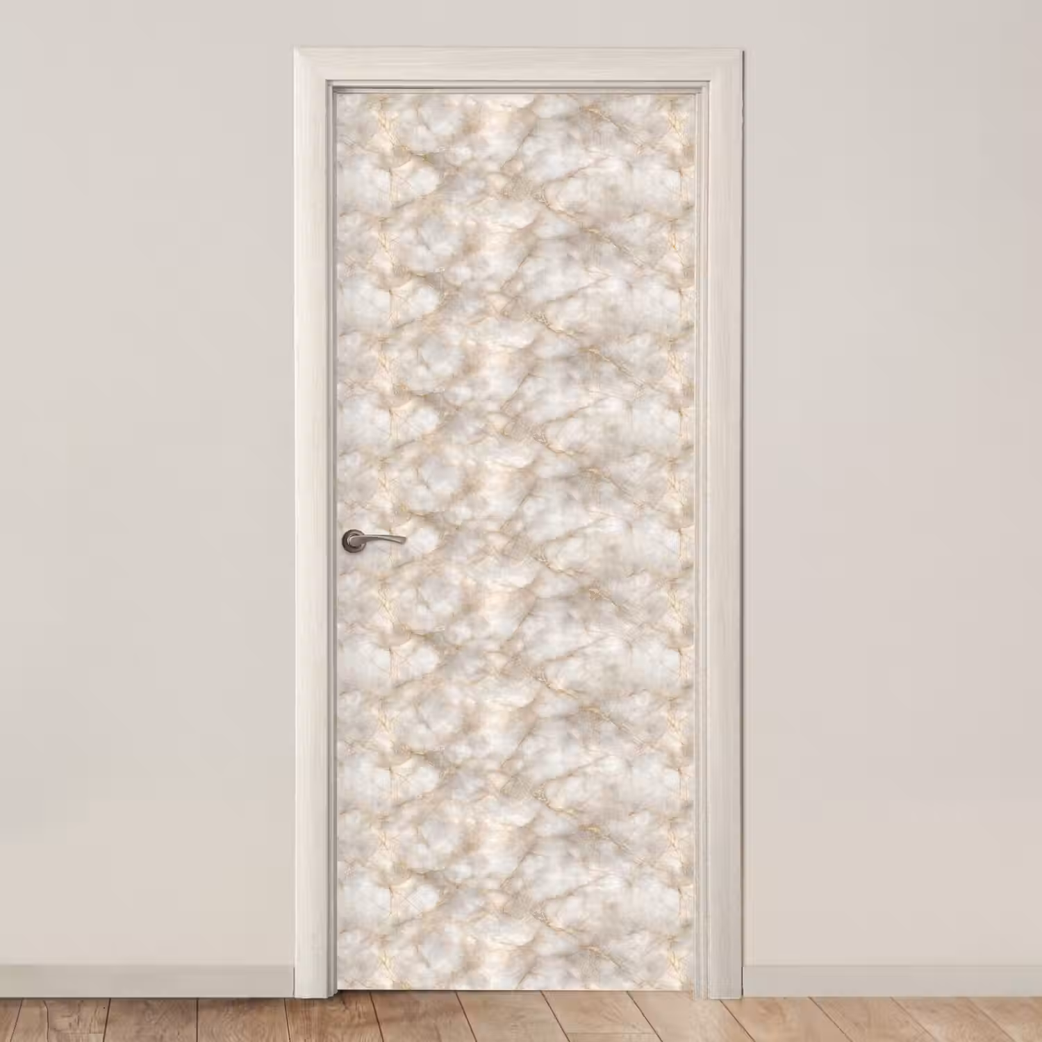 Zandkleurig - Marmer - Natuursteen deurposter klein 289 -3d_beige