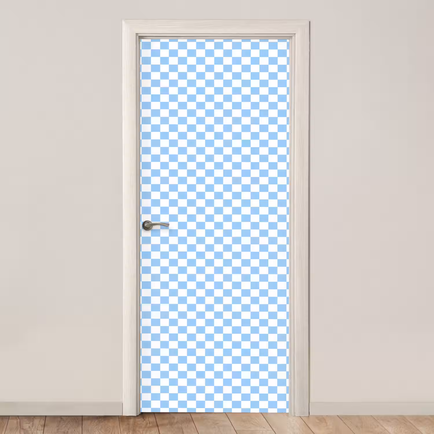 Schaakbord - Klassiek - Blauw deurposter klein 289 -3d_beige