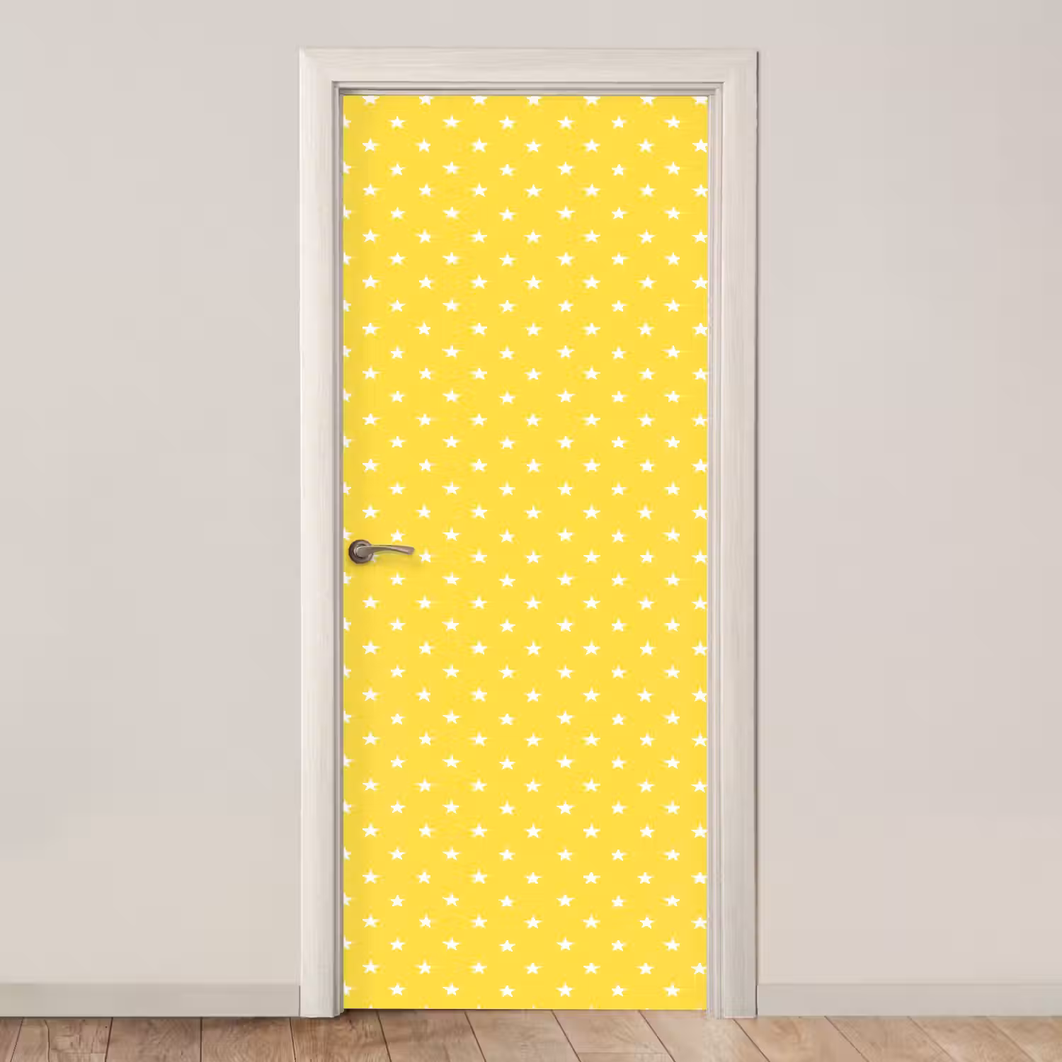 Sterren - Patroon - Minimalistisch - Geel deurposter klein 289 -3d_beige