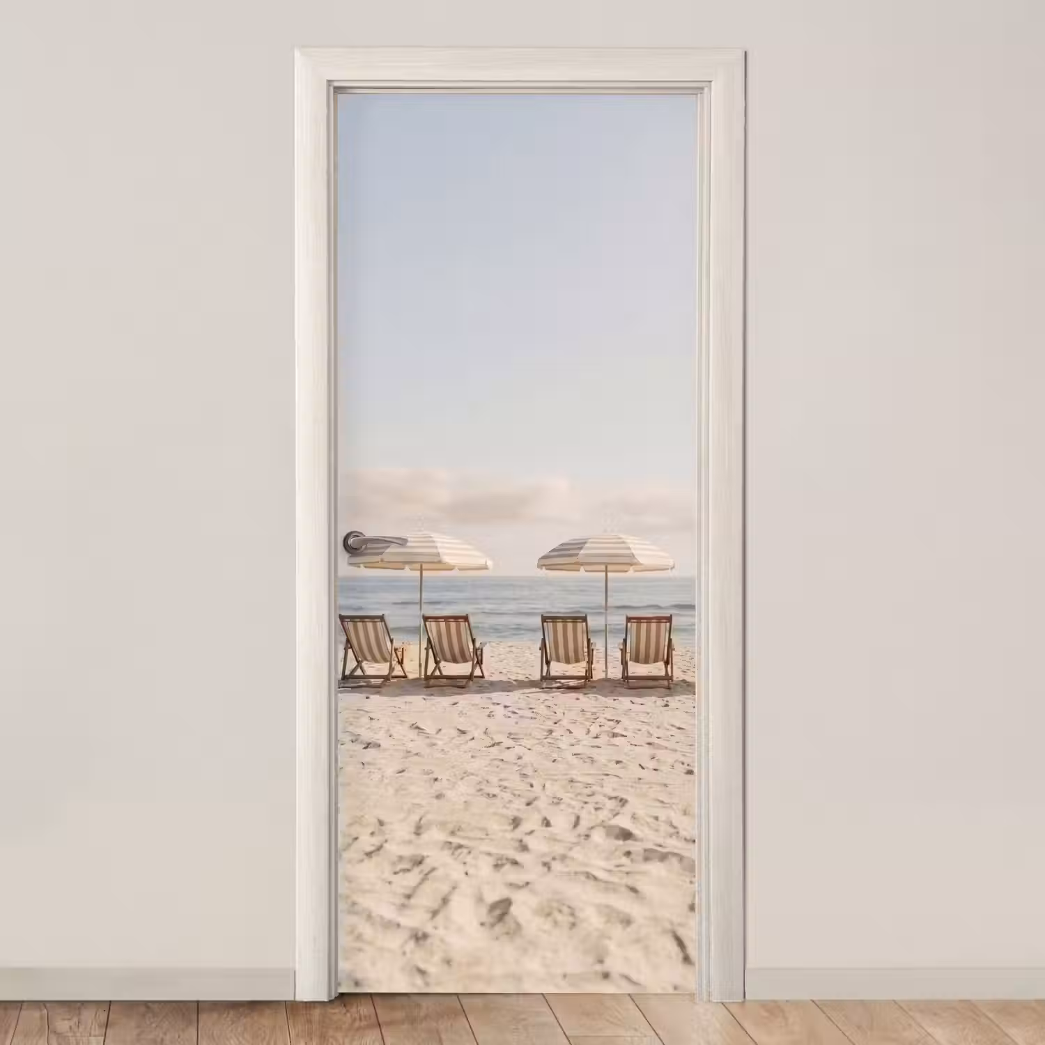 Strand - Stoelen - Parasol deurposter klein -3d_beige