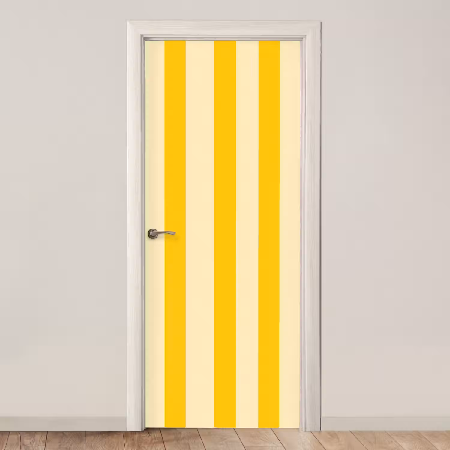 Strepen - Klassiek - Geel deurposter klein 289 -3d_beige