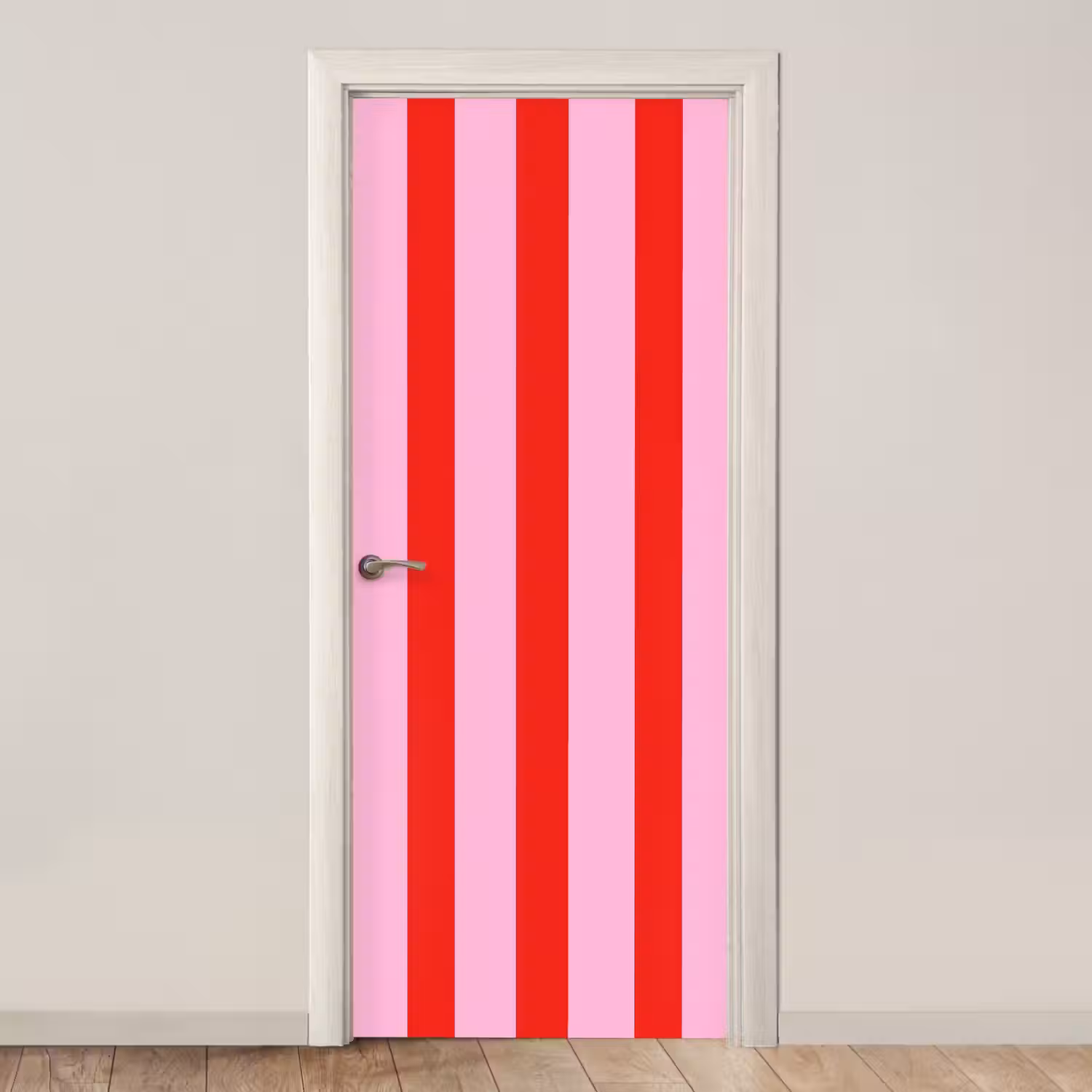 Strepen - Klassiek - Roze deurposter klein 289 -3d_beige