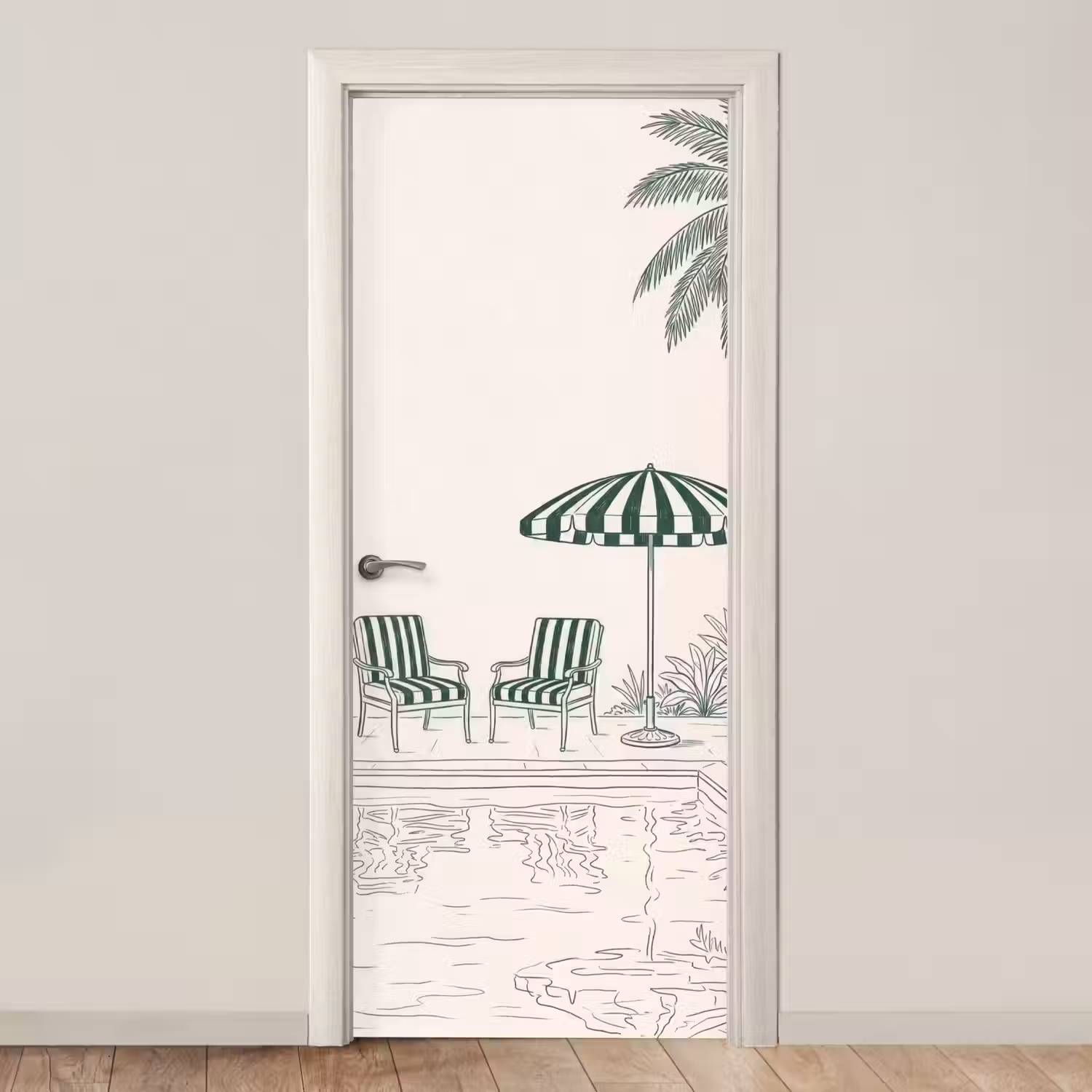 Terras - Illustratie - Groen deurposter klein -3d_beige