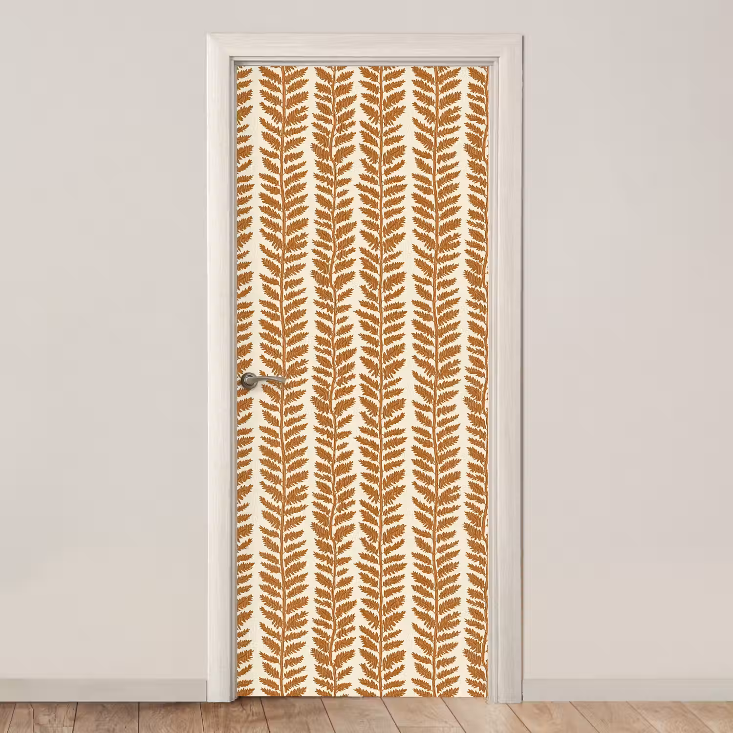 Textuur - Bladeren - Oker deurposter klein 289 -3d_beige