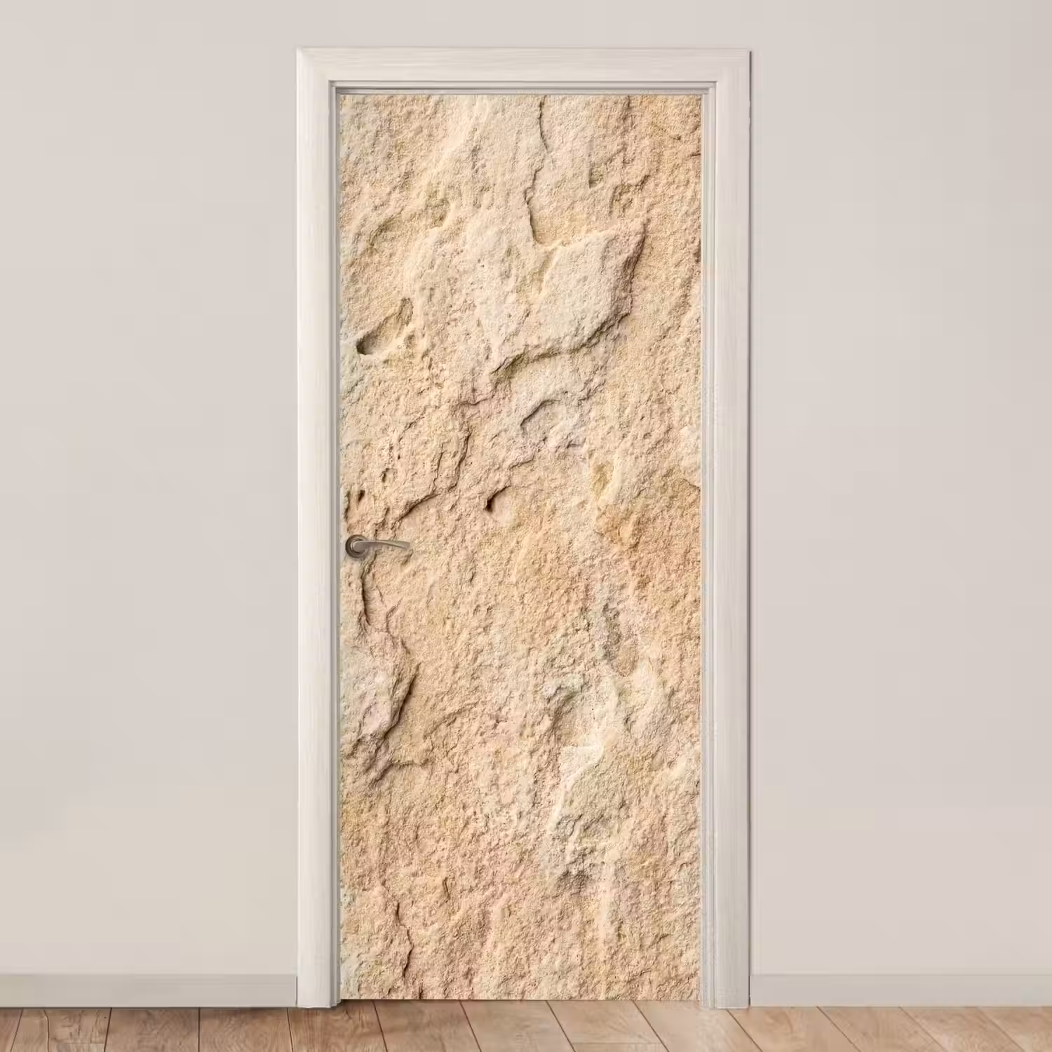 Textuur - Steen - Natuur - Beige deurposter klein -3d_beige