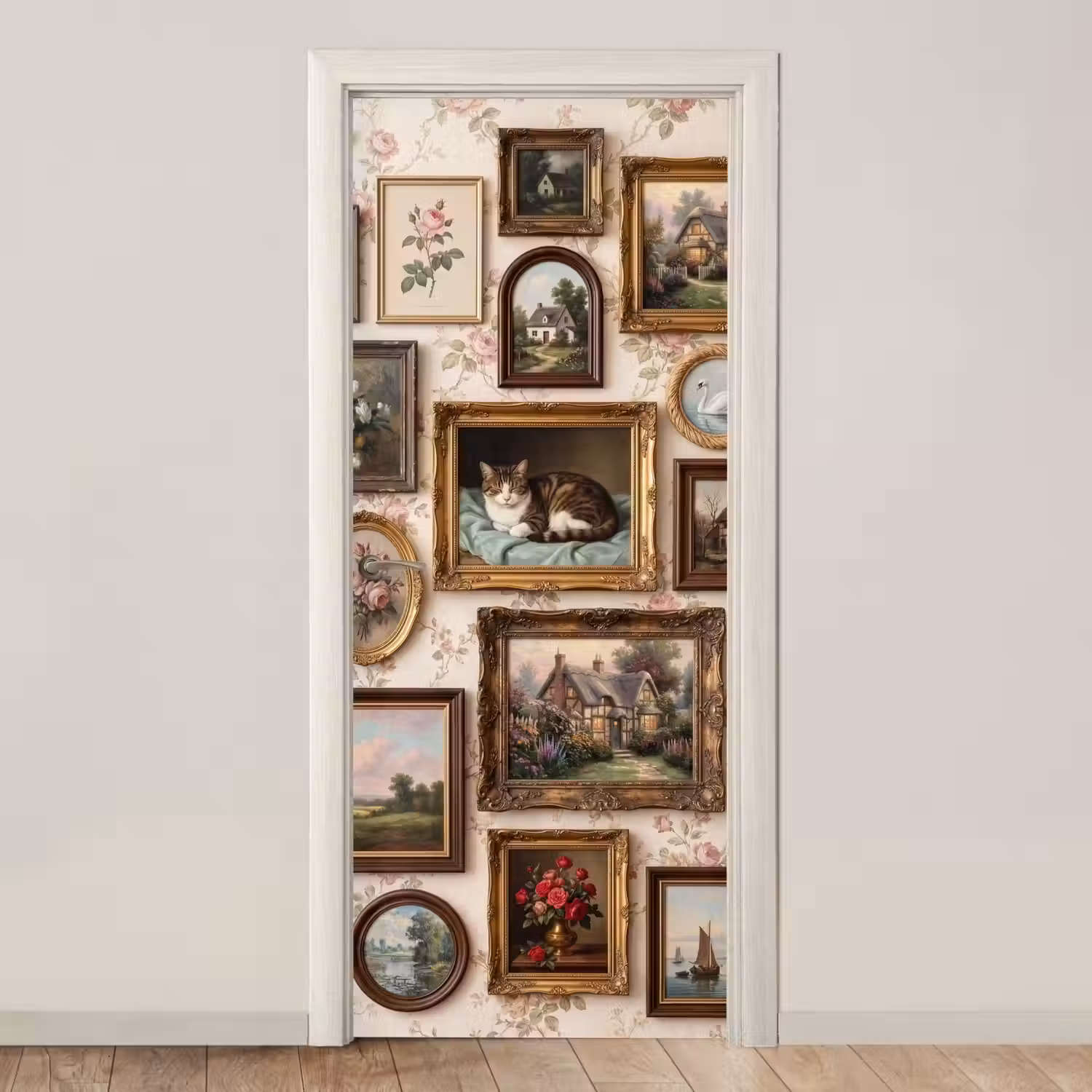 Dier - Kat - Portret - Klassiek deurposter klein -3d_beige