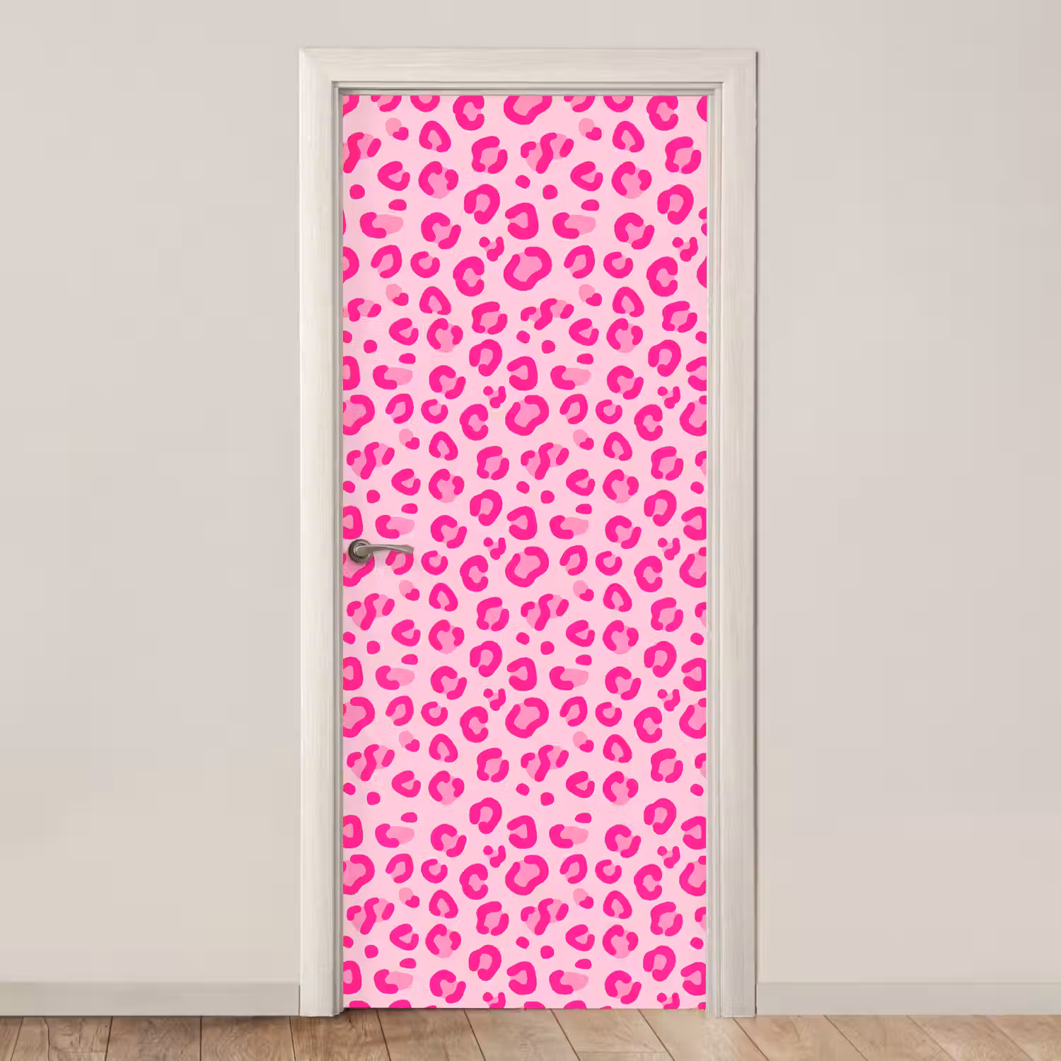Dierenprint - Patroon - Abstract - Modern - Roze deurposter klein -3d_beige