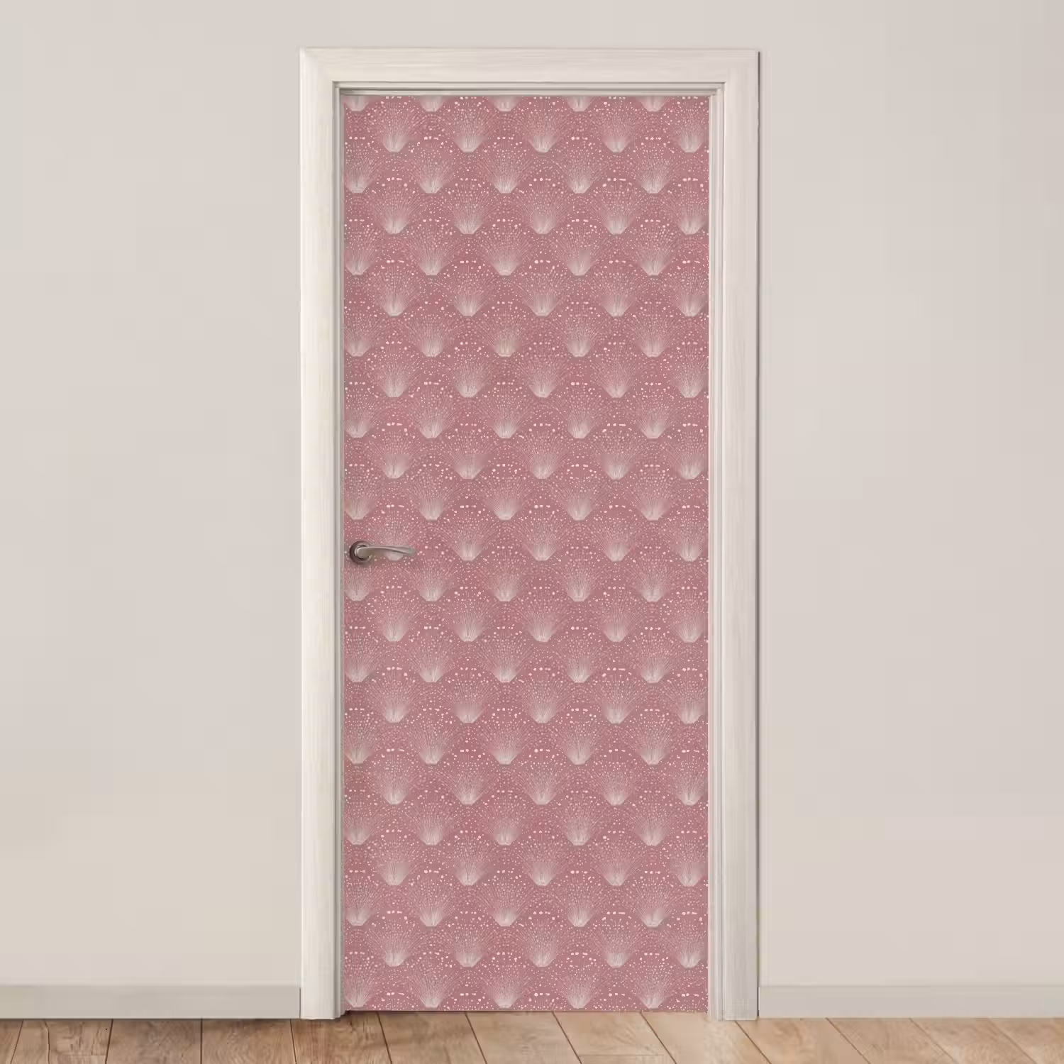 Trendy - Patroon - Roze deurposter klein 289 -3d_beige