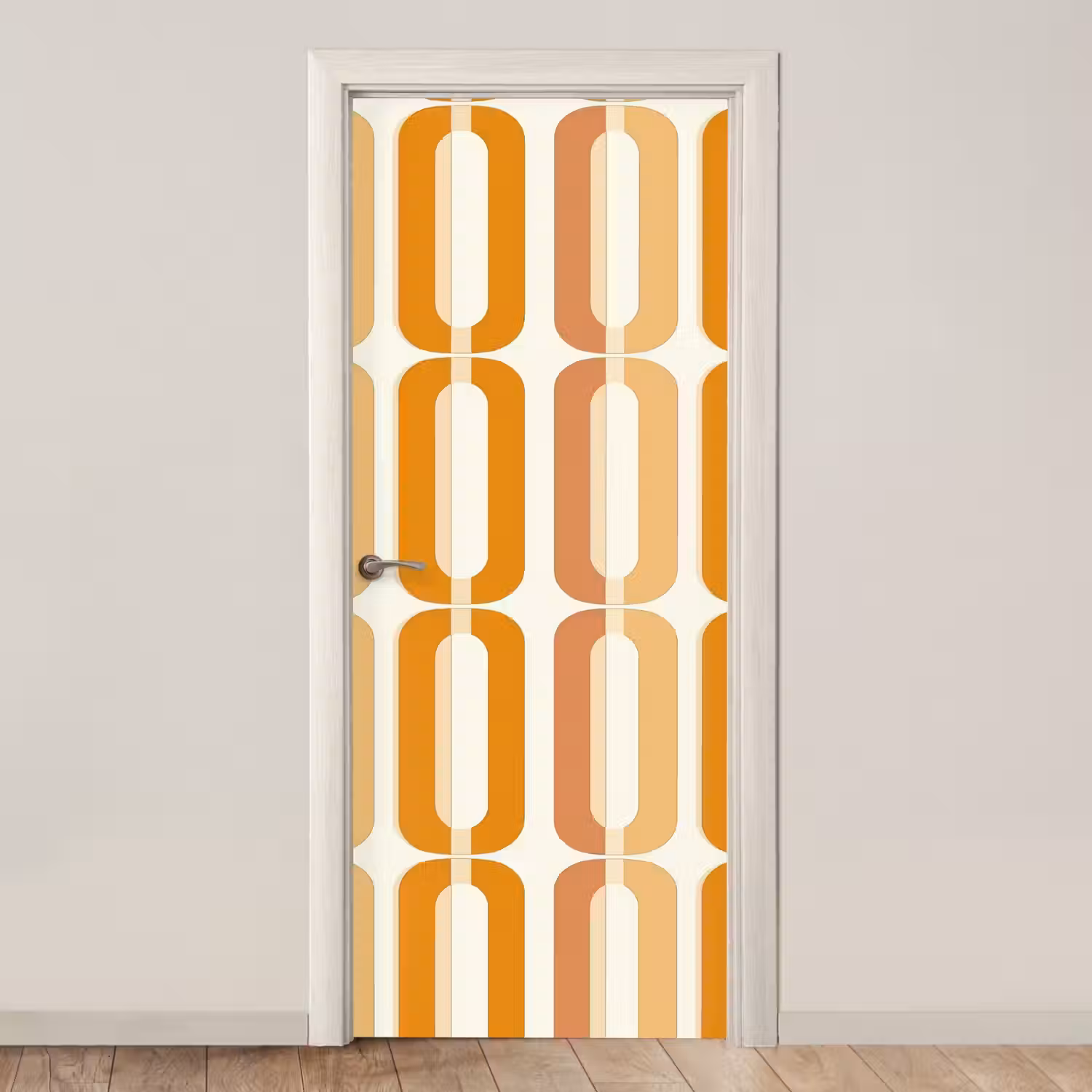 U-vorm - Retro - Oranje deurposter klein 289 -3d_beige